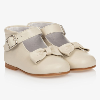 Children's Classics Kids' Girls Ivory Leather Bow Shoes