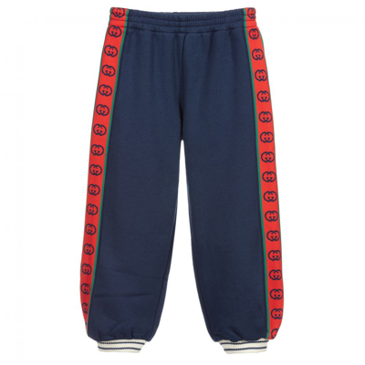 Gucci Kids' Boys Navy Blue Logo Joggers