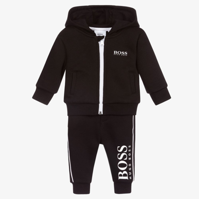 Hugo Boss Babies' Boys Black Cotton Logo Tracksuit