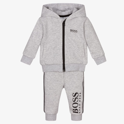 Hugo Boss Babies' Boys Grey Cotton Logo Tracksuit