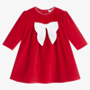 Kissy Kissy Girls Red Velour Jingle Dress In Red