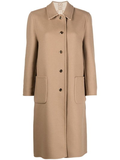Gucci Double-faced Wool And Silk Coat In Multi