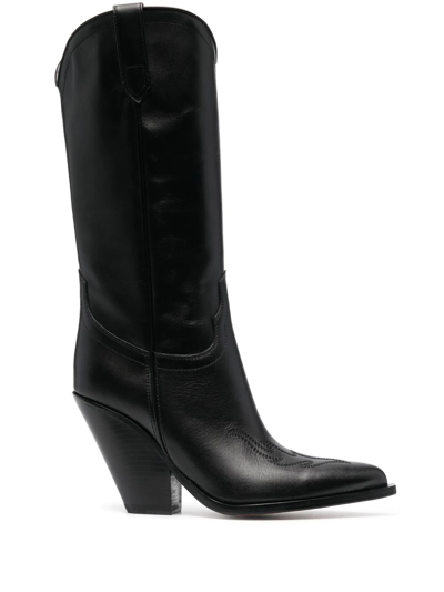 Sonora Santa Fe Flame 110mm Leather Boots In Black