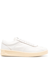 Jil Sander Lace-up Leather Sneakers In White