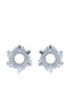 Amina Muaddi Begum Mini Silver-tone Crystal Earrings In Light Blue