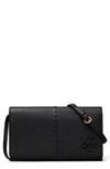 Tory Burch Mcgraw Leather Wallet Crossbody In Black