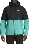 The North Face Antora Waterproof Hooded Rain Jacket In Tnf Black/ Wasabi