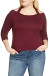 Loveappella Cross Strap Top In Dark Burgundy