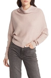 Allsaints Ridley Cowl Neck Wool & Cashmere Crop Sweater In Pashmina Pink