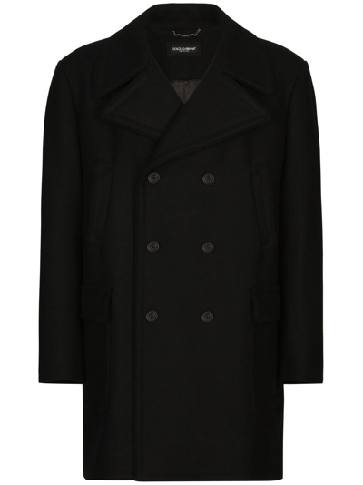 Dolce & Gabbana Caban Coat In Black