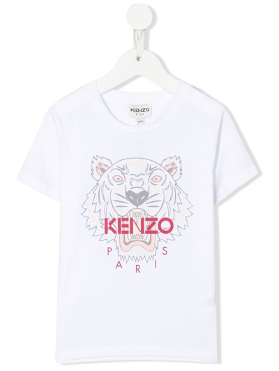 Kenzo Kids' Tiger T-shirt In White