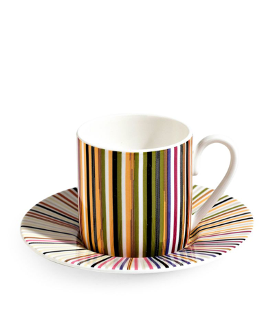 Missoni Striped Jenkins Coffee Cup And Saucer In Multicolour