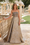 REVERIE COUTURE BEADED BROCADE GOWN