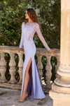 REVERIE COUTURE LONG SLEEVE BEADED CREPE GOWN