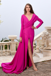 REVERIE COUTURE LONG SLEEVE CREPE GOWN