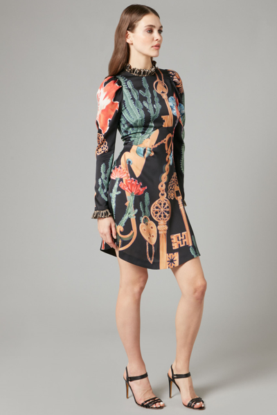 Temperley London Palomino Print Mini Dress In Black