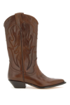 Sonora Brushed Leather Santa Fe Boots In Brown