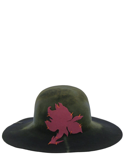 Borsalino Black Hat In Green