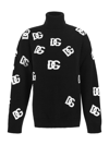 Dolce & Gabbana Dg Virgin Wool Turtleneck Sweater In Black