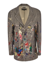 R13 Paint Splatter Oversize Virgin Wool Blazer In Multicolor