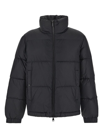 Add Double Color Down Jacket In Black