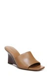 Vince Pia Leather Wedge Sandals In Tan