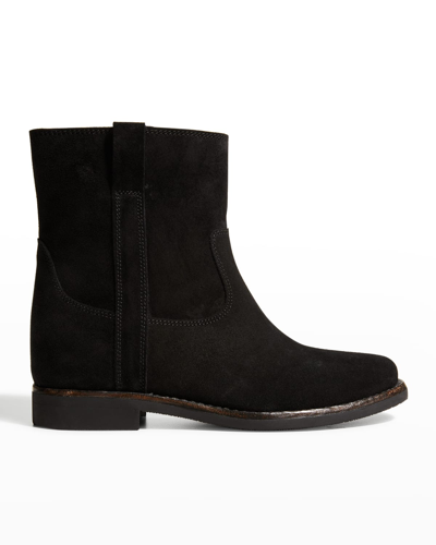 Isabel Marant Susee Suede Western Ankle Booties In Black