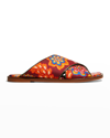 La Doublej Printed Crisscross Flat Sandals In Taranta
