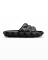 Valentino Roman Stud Turtle Slide Sandals In Nero