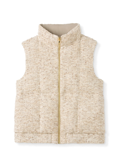 St John Reversible Puffer Vest In Brown Multi