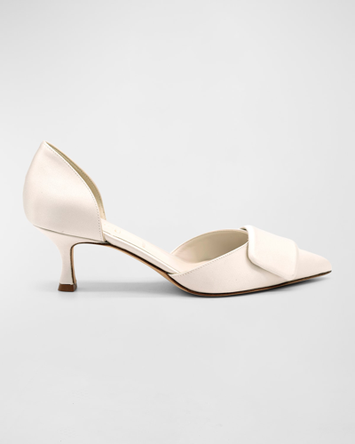 Something Bleu Sloane Pointed Toe D'orsay Pump In Wht Swan