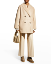 Loulou Studio Leather Coat With Genuine Shearling Lining In Vanilla Vanilla