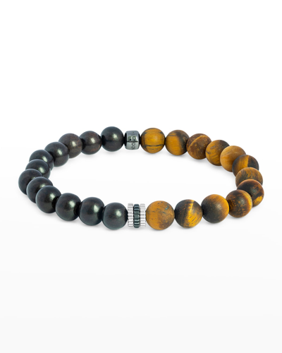 Tateossian Men's Wooden Beaded Bracelet In Brown