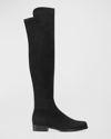 Stuart Weitzman Reserve Suede Over-the-knee Boot In Black