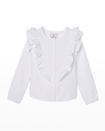 Classic Prep Childrenswear Kids' Girl's Gemma Ruffle Blouse In Bright White