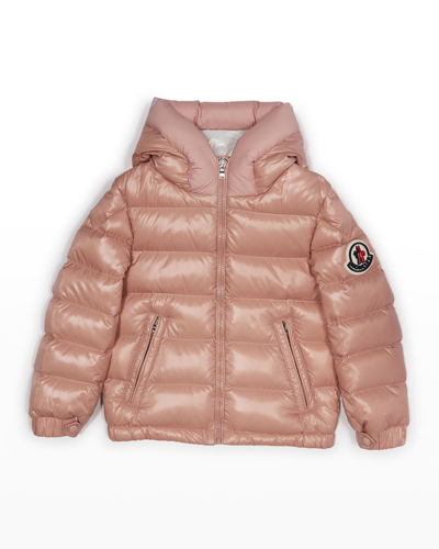 Moncler Kids' Girl's Salzman Logo-print Jacket In Pink