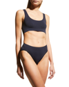 Hanro Women's Touch Feeling Crop Top Navy In Wood