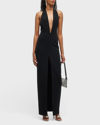Monot Crepe De Soie Longue Robe In Black