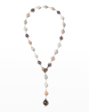 Margo Morrison Pearl Lariat With Diamond Snake Clasp In Whpl