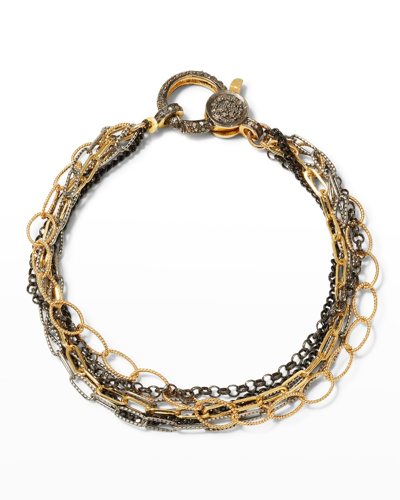 Margo Morrison Multi-chain Combination Bracelet With A Diamond Clasp In 2tdiachain