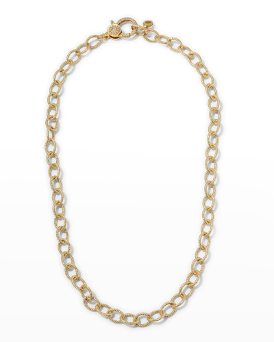 Margo Morrison Textured Link Chain With Diamond Clasp In Ssdiachain