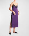 Natori Enchant Lace Slit Gown Dress In Amethyst