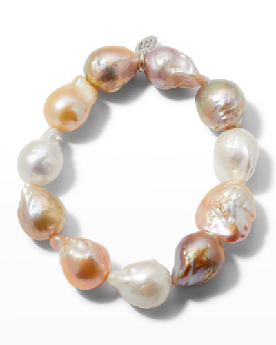 Margo Morrison 5th Avenue Baroque Pearl Stretch Bracelet In Pinkpl