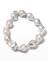 Margo Morrison 5th Avenue Baroque Pearl Stretch Bracelet In Whpl