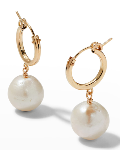 Margo Morrison Small Baroque Pearl Huggie Earrings In Whpl
