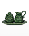 JULISKA JARDINS DU MONDE GREEN CREAMER & SUGAR SET