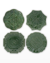 JULISKA JARDINS DU MONDE GREEN PARTY PLATES, SET OF 4