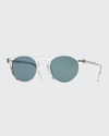 Oliver Peoples Men's Gregory Peck 47 Round Sunglasses In Indigo