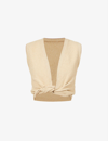 Jacquemus Le Haut Noué Knotted Crop Top In Beige Cotton In Beige
