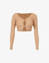 Jacquemus Brown Le Cardigan Alzou Cropped Cardigan In Beige